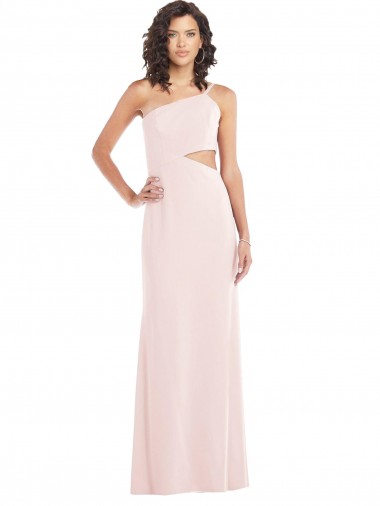 Shop Flirty One Shoulder Midriff Cutout Maxi Formal Crepe Bridesmaid Dress / Prom Dress Canada