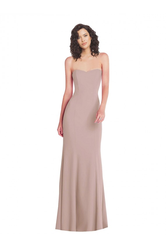 Strapless Princess Line Formal Crepe Mermaid Bridesmaid Dress / Prom Dress