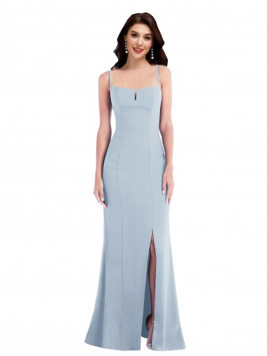 Shop Flattering Trumpet Maxi Formal Crepe Bridesmaid Dress / Prom Dress with Front Slit Canada