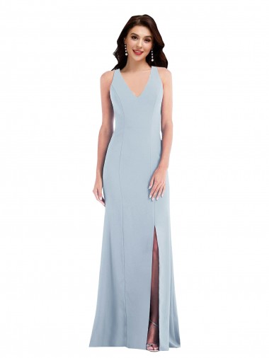 Shop Criss Cross Cutout Back Maxi Bridesmaid Dress / Prom Dress with Front Slit Canada