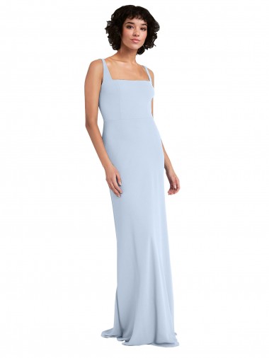 Shop Slim Square Neck Fit and Flare Full Length Stretch Crepe Bridesmaid Dress / Prom Dress Canada