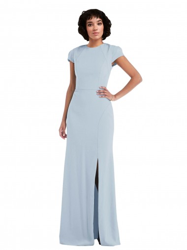 Shop Cap Sleeve Cutout Tie Back Trumpet Bridesmaid Dress Canada