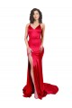 Mermaid Open Back Long Formal Stretch Satin Bridesmaid Dress / Prom Dress with High Slit