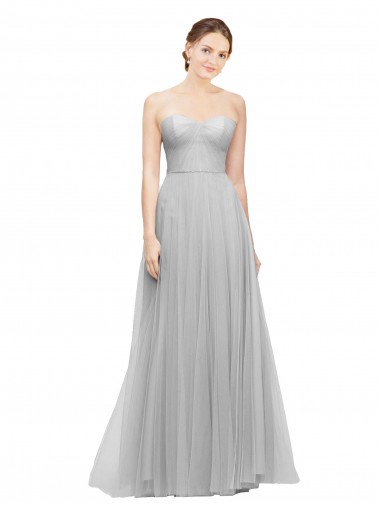 Shop Long Twisted Sweetheart Neckline Tulle Bridesmaid Dress Canada