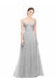 Long Twisted Sweetheart Neckline Tulle Bridesmaid Dress