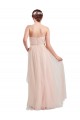 Long Floor Length Sweetheart Pleated Tulle Bridesmaid Dress