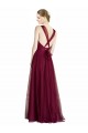 Long Sweetheart Tulle Bridesmaid Dress with Straps and Criss Cross Back