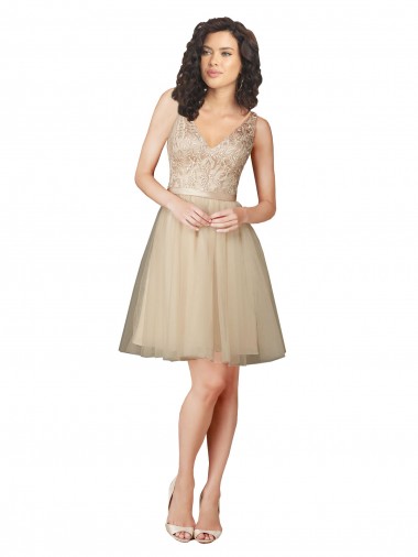 Shop Tulle Bridesmaid Dress with Embroidery and Beading Canada