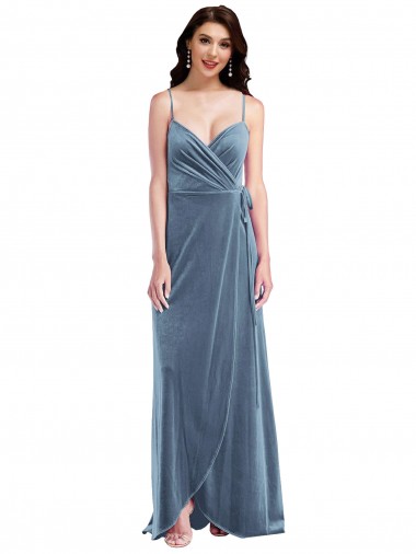 Shop Velvet Wrap Maxi Bridesmaid Dress / Prom Dress with Pockets Canada