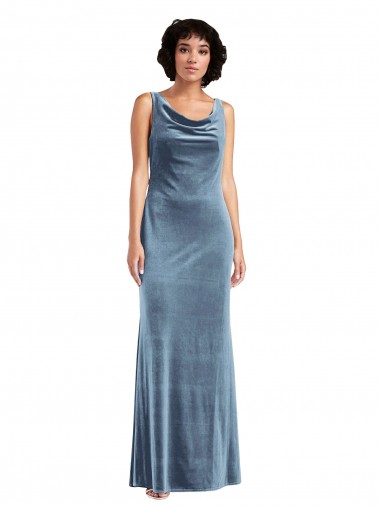 Shop Floor Length Cowl Neck Long Stretch Velvet Maxi Bridesmaid Dress / Prom Dress Canada