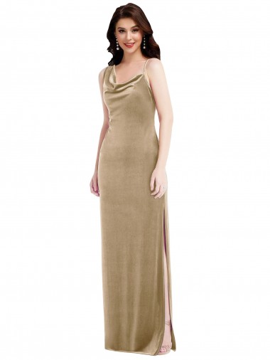 Shop Asymmetrical One Shoulder Formal Velvet Maxi Slip Bridesmaid Dress / Prom Dress Canada