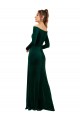 Off the Shoulder Long Sleeves Formal Stretch Velvet Bridesmaid Dress / Prom Dress