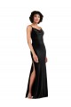 Modern Floor-Length Formal Velvet Bridesmaid Dress / Prom Dress with Cowl Neck and Spaghetti Straps
