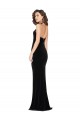 Halter Neck Wide Straps Long Velvet Bridesmaid Dress / Prom Dress with Side Split