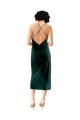 Midi Cocktail Length Sleek Cowl Neckline Short Formal Velvet Bridesmaid Dress / Prom Dress